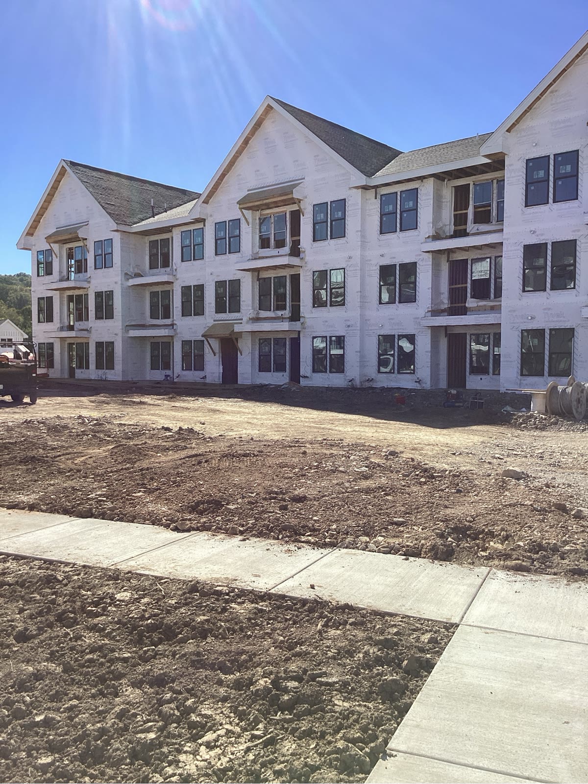 Multi-family building with exterior wall sheathing complete, representative of H.R. Davis Framing's Alabama work