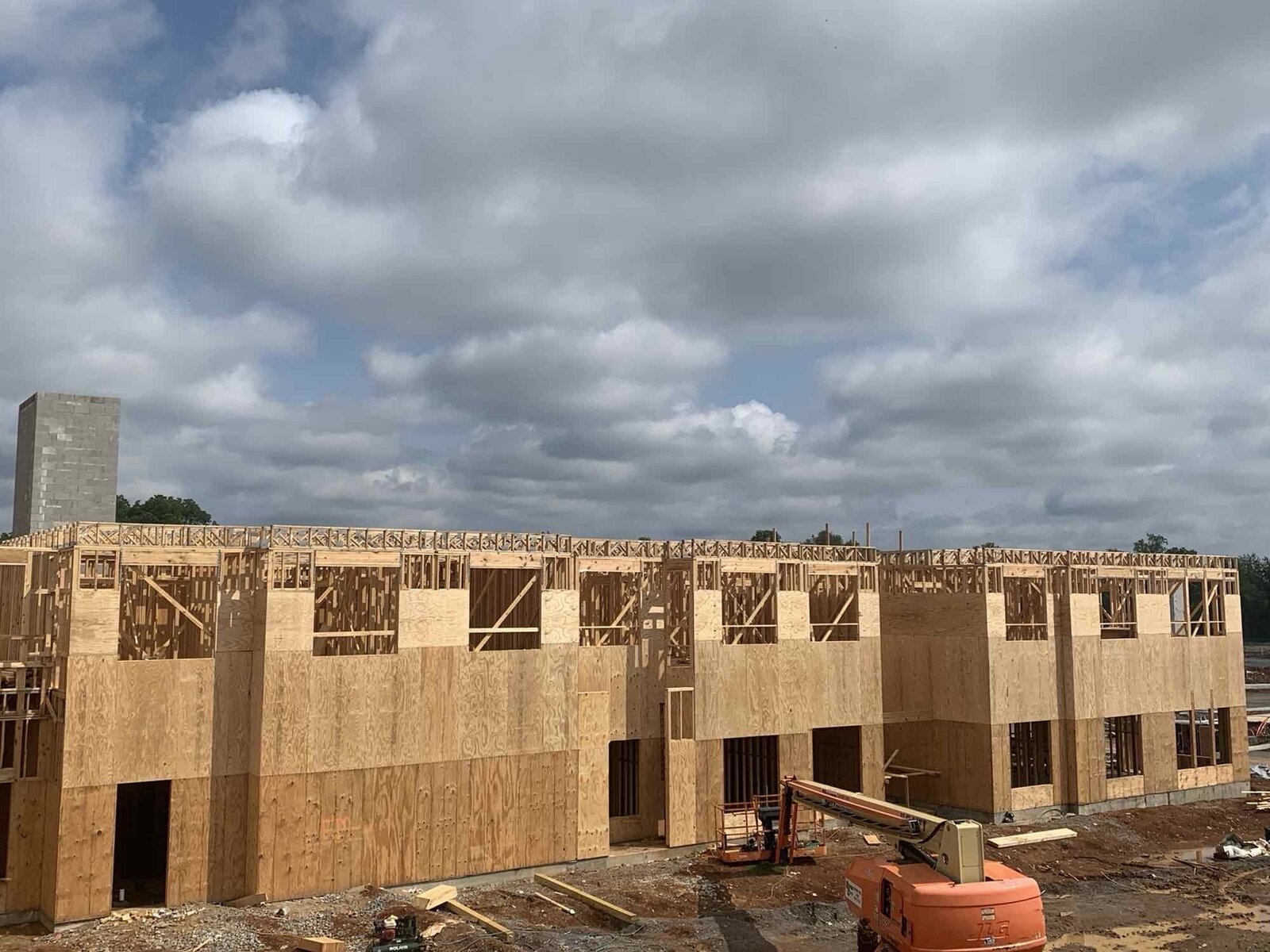 Large multi-family framed building at Alta Depot mixed-use development in Nashville, Tennessee